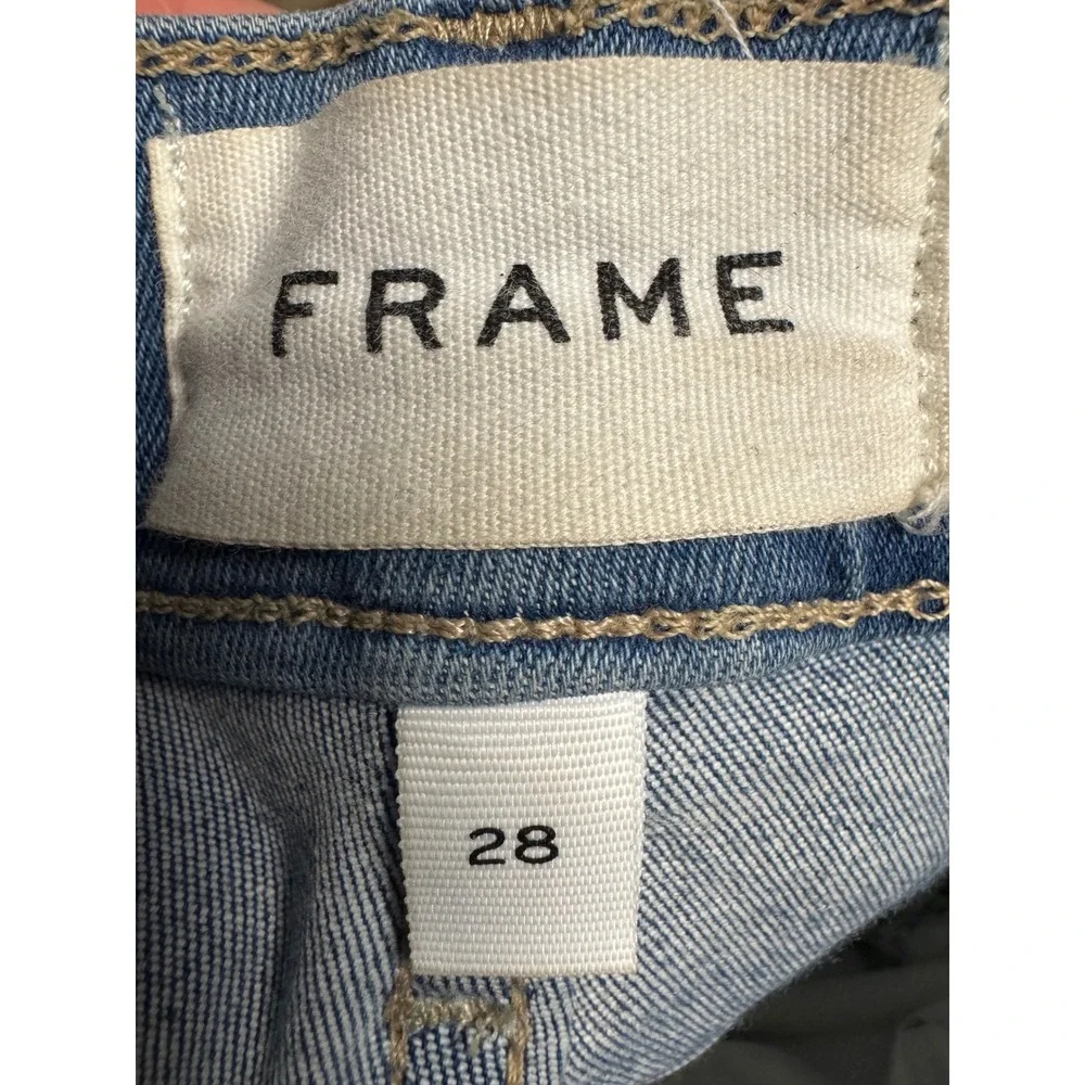 FRAME Le Sylvie Slender Straight High Rise Jeans Medium Blue Size 28 - Picture 8 of 8